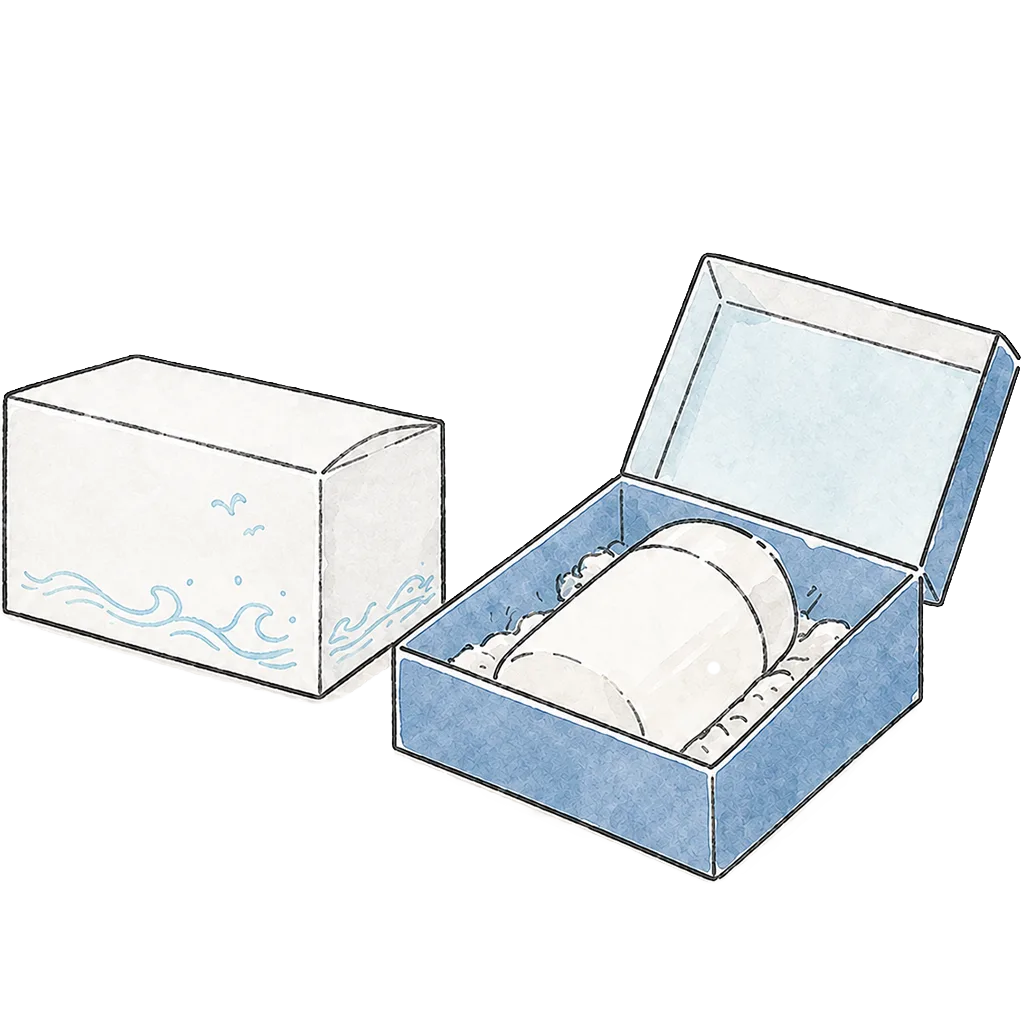 送骨キットとご遺骨を納める箱のイラスト