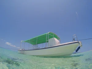 海に浮かぶ散骨用の船